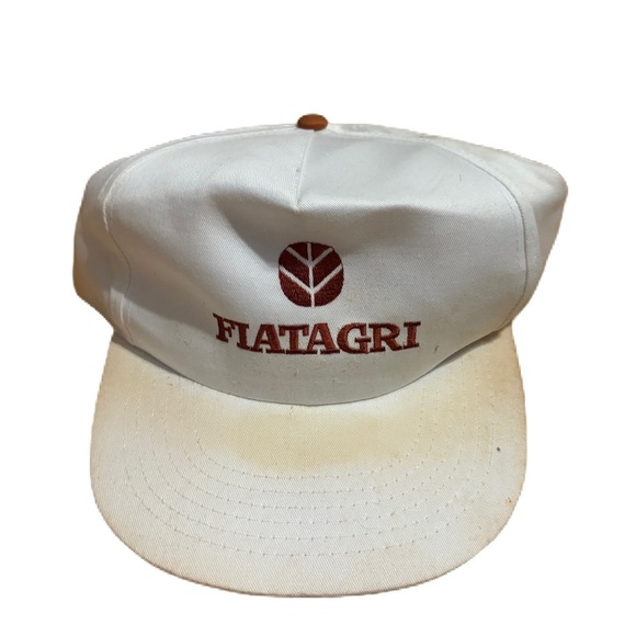 Fiatagri White Vintage Tractor Agriculture Hat SnapBack Trucker - Picture 1 of 6